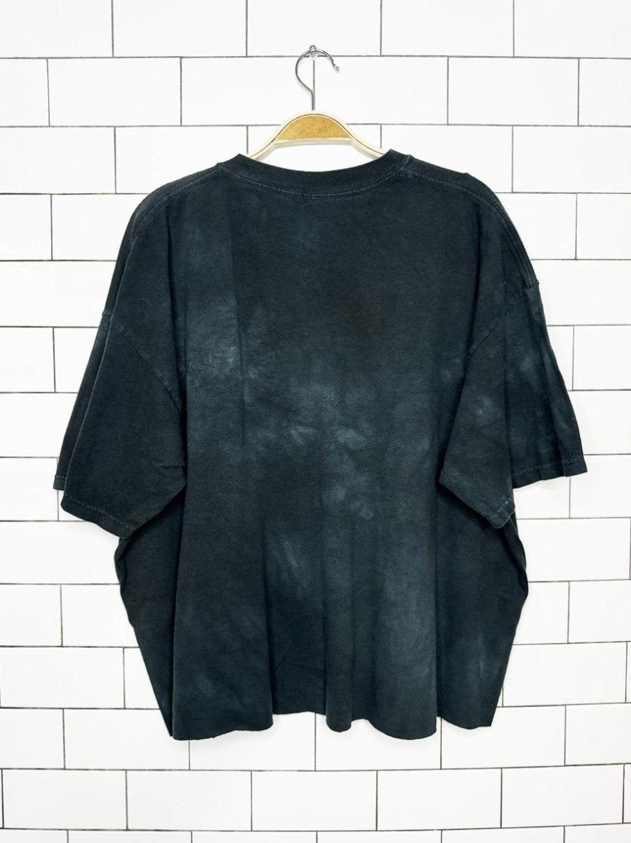 vintage 00s the mountain howling wolves tie dye cropped animal tee - good market thrift store