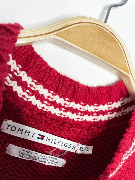 vintage 00s tommy hilfiger knit snowflake sweater vest - good market thrift store