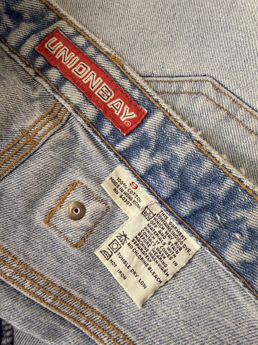 vintage 00s union bay belted back denim shorts - good market thrift store