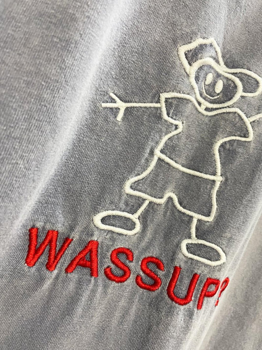 vintage 00s wassup embroidered faded tee - good market thrift store