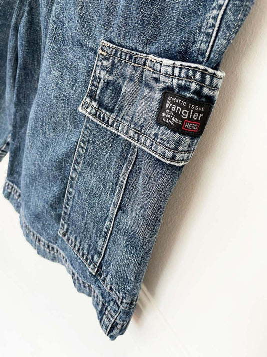 vintage 00s wrangler baggy long carpenter denim shorts - good market thrift store