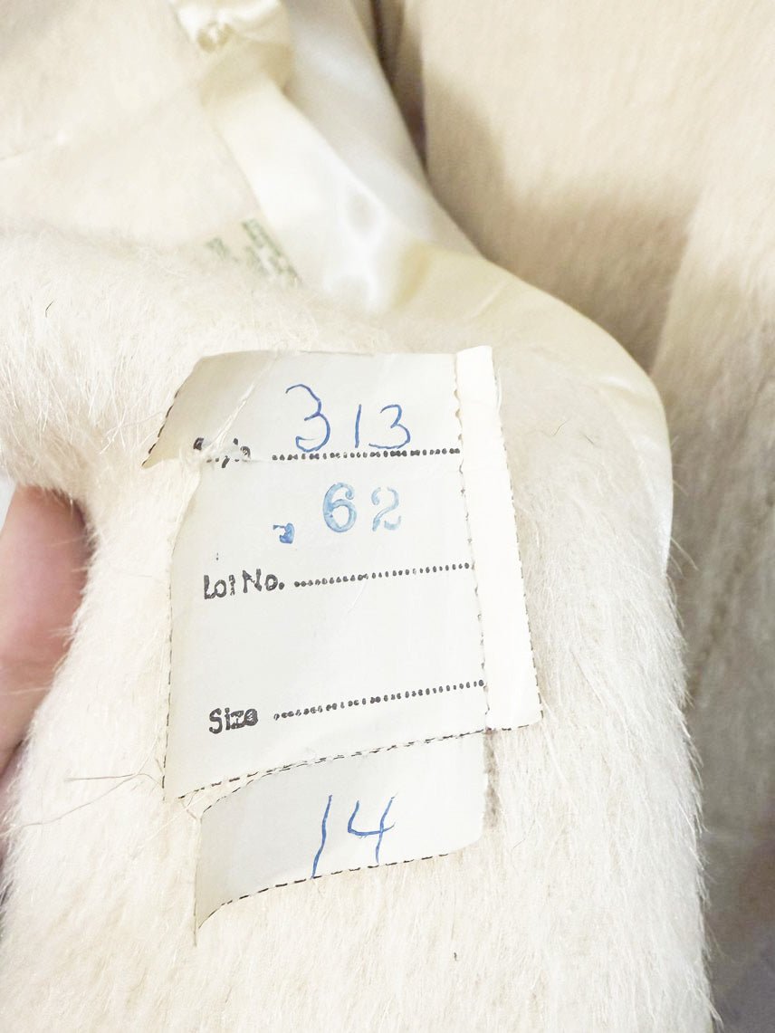 vintage 100% mohair double breasted belted coat | made in England - good market thrift store
