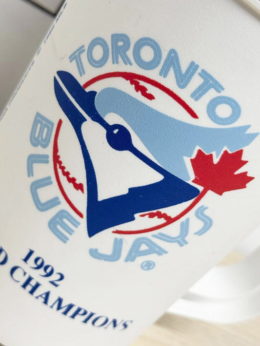 vintage 1992 world champions blue jays travel mug - good market thrift store