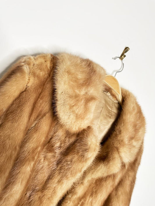 vintage 50s mink open bolero short jacket - good market thrift store