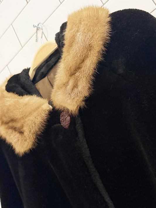 vintage 50s sealura mink collar teddy coat | irving posluns - good market thrift store