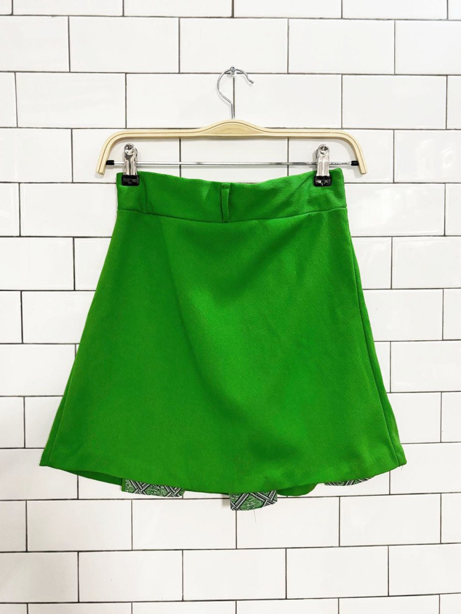 vintage 60s big pleat detail tennis mini skirt - good market thrift store