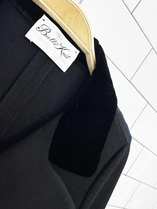 vintage 60s butte knit wool-blend velvet collar knit blazer - good market thrift store