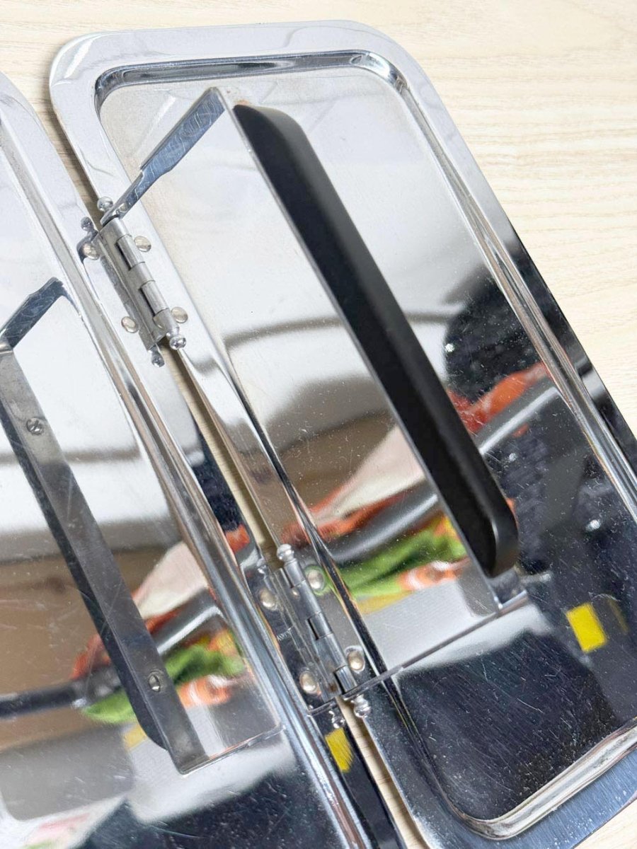 vintage 60s foldable chromium plated tray | made in Canada - good market thrift store