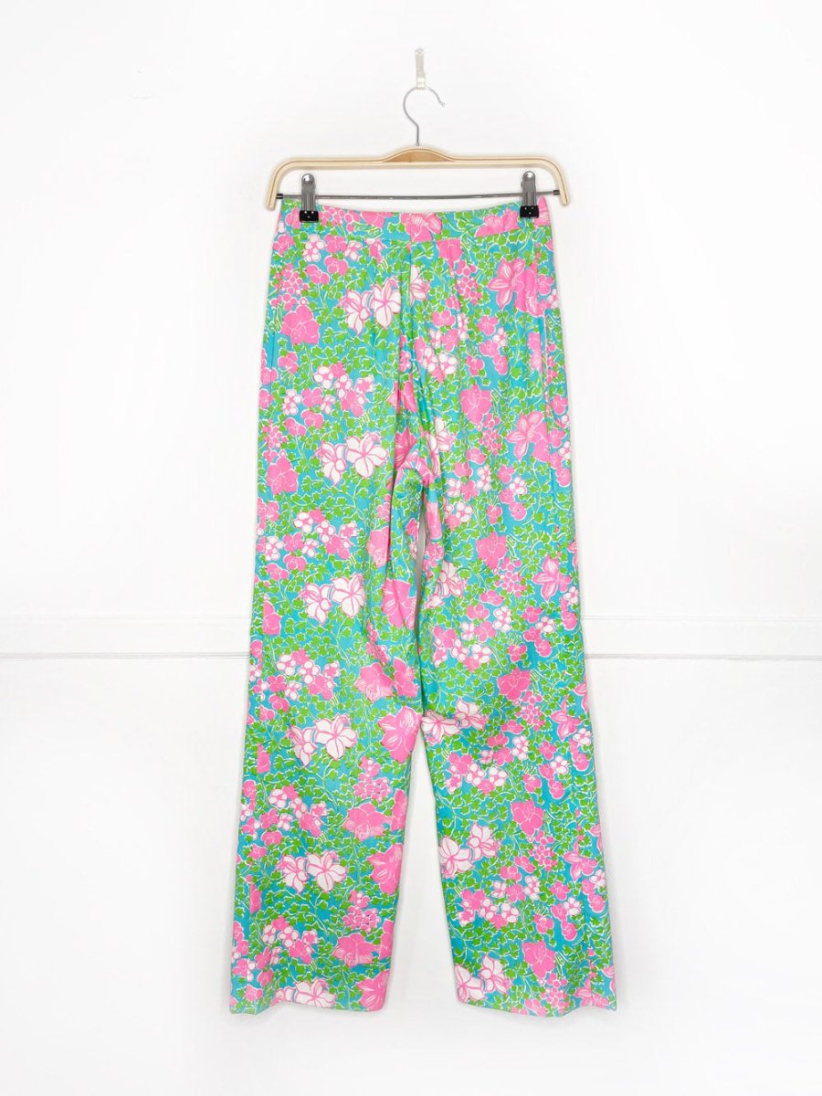 vintage 60s lilly pulitzer floral high rise wide leg pants | the lilly - good market thrift store