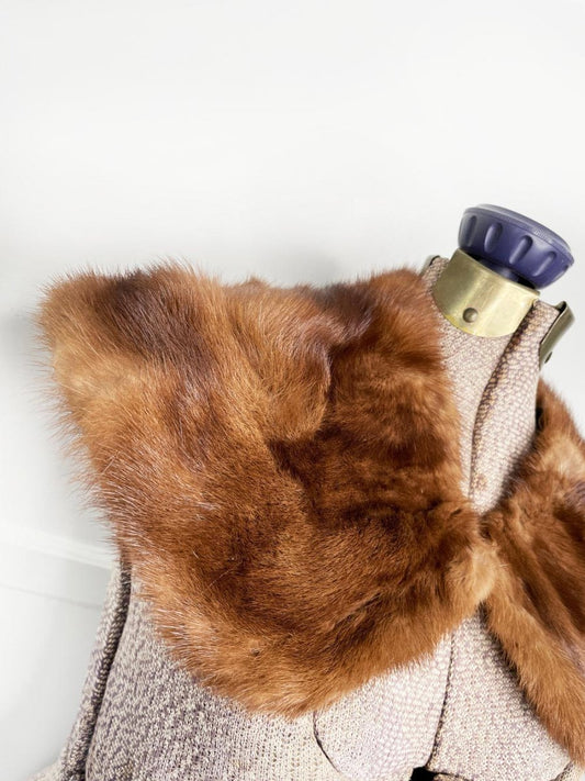 vintage 60s mink fur stole peter pan collar | lazare's furs - good market thrift store