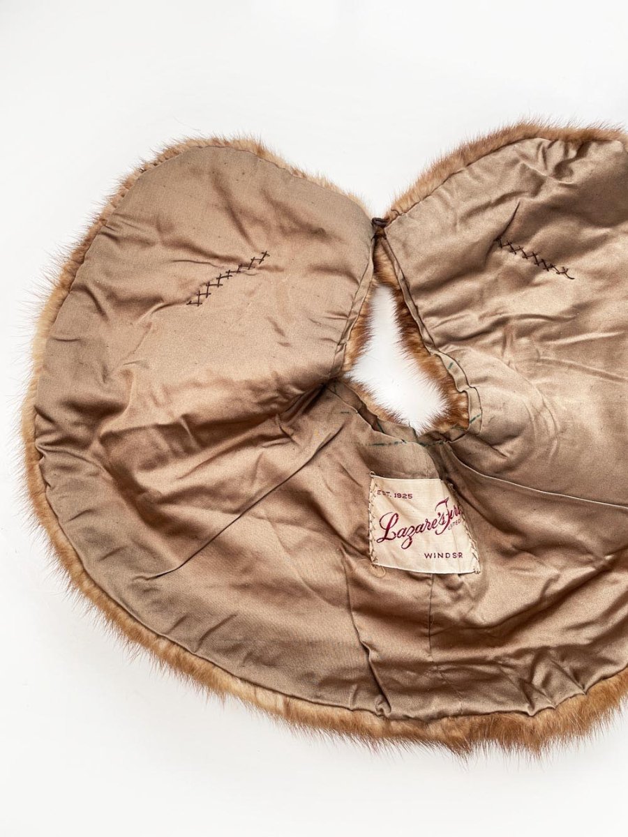 vintage 60s mink fur stole peter pan collar | lazare's furs - good market thrift store