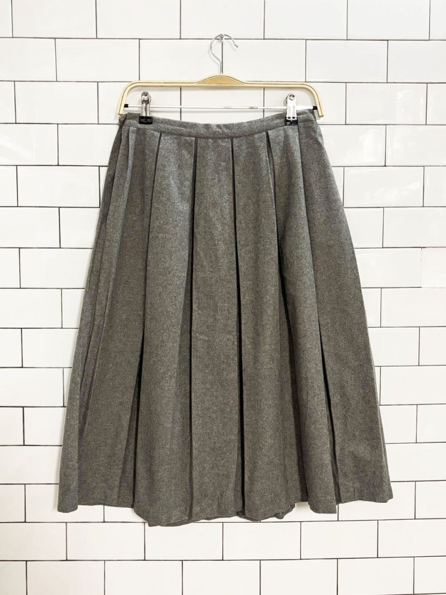vintage 60s wool pleated knee length skirt - good market thrift store