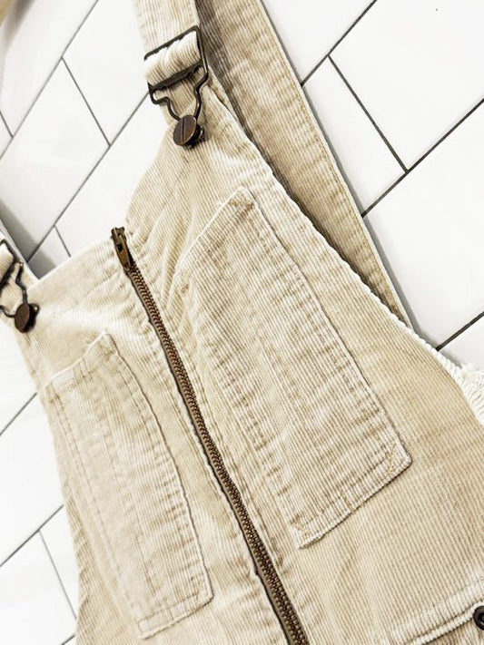 vintage 70s black sheep full zip wide leg corduroy overalls - good market thrift store