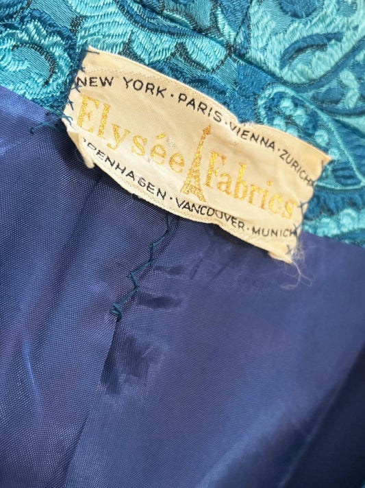 vintage 70s elysee jaquard paisley double breasted car coat - good market thrift store