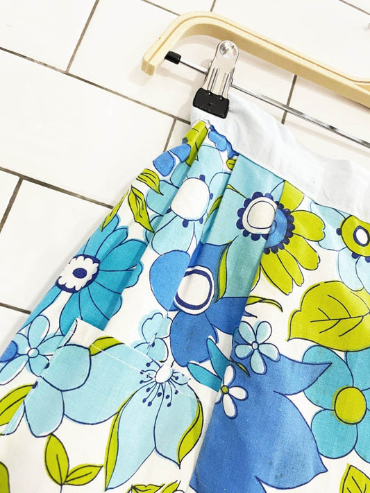 vintage 70s floral half apron - good market thrift store