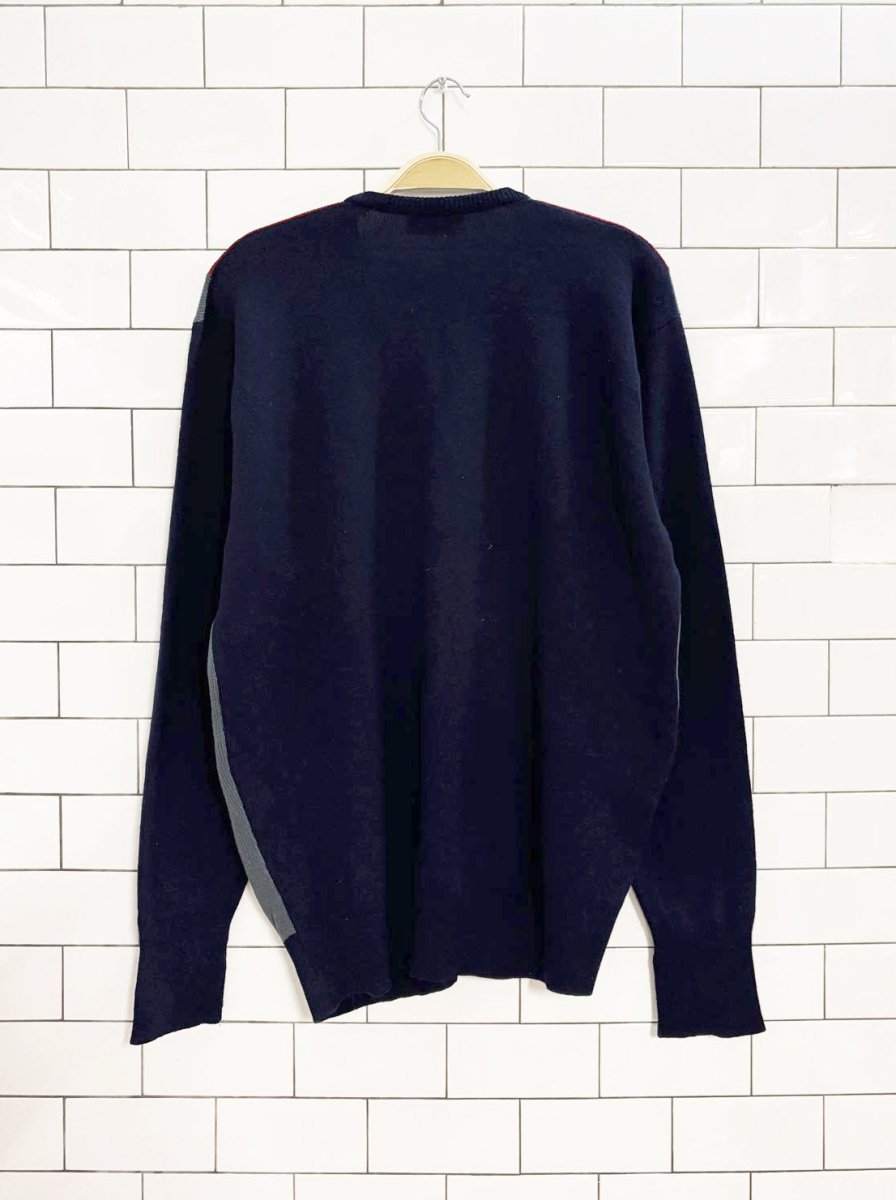 vintage 70s jaeger 100% wool knit v neck sweater | made in scotland - good market thrift store