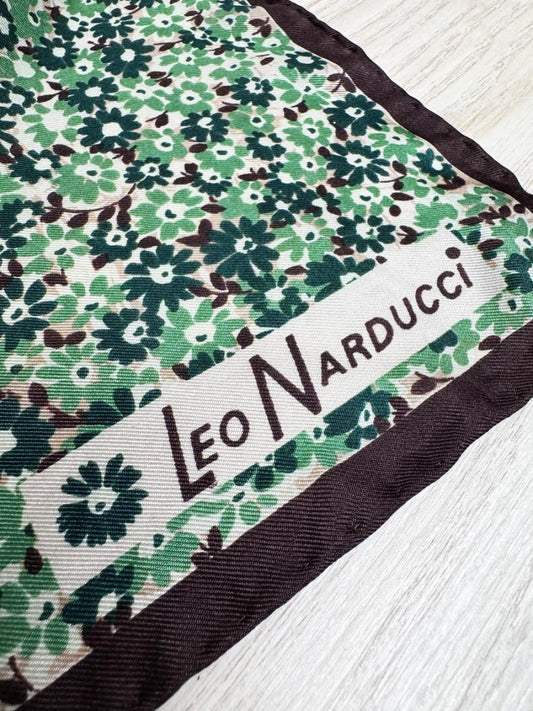 vintage 70s leo narducci 100% silk square scarf | hand-rolled edge - good market thrift store
