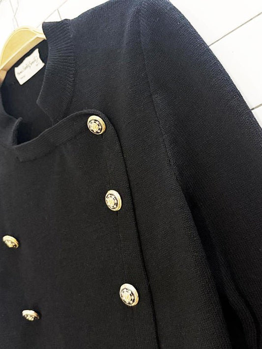 vintage 70s maria emilia barata wool militia crochet knit jacket - good market thrift store