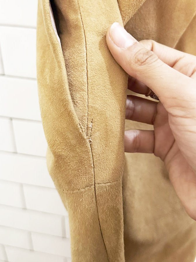 vintage 70s pablo montreal lamb suede tiered midi skirt | made in Canada - good market thrift store