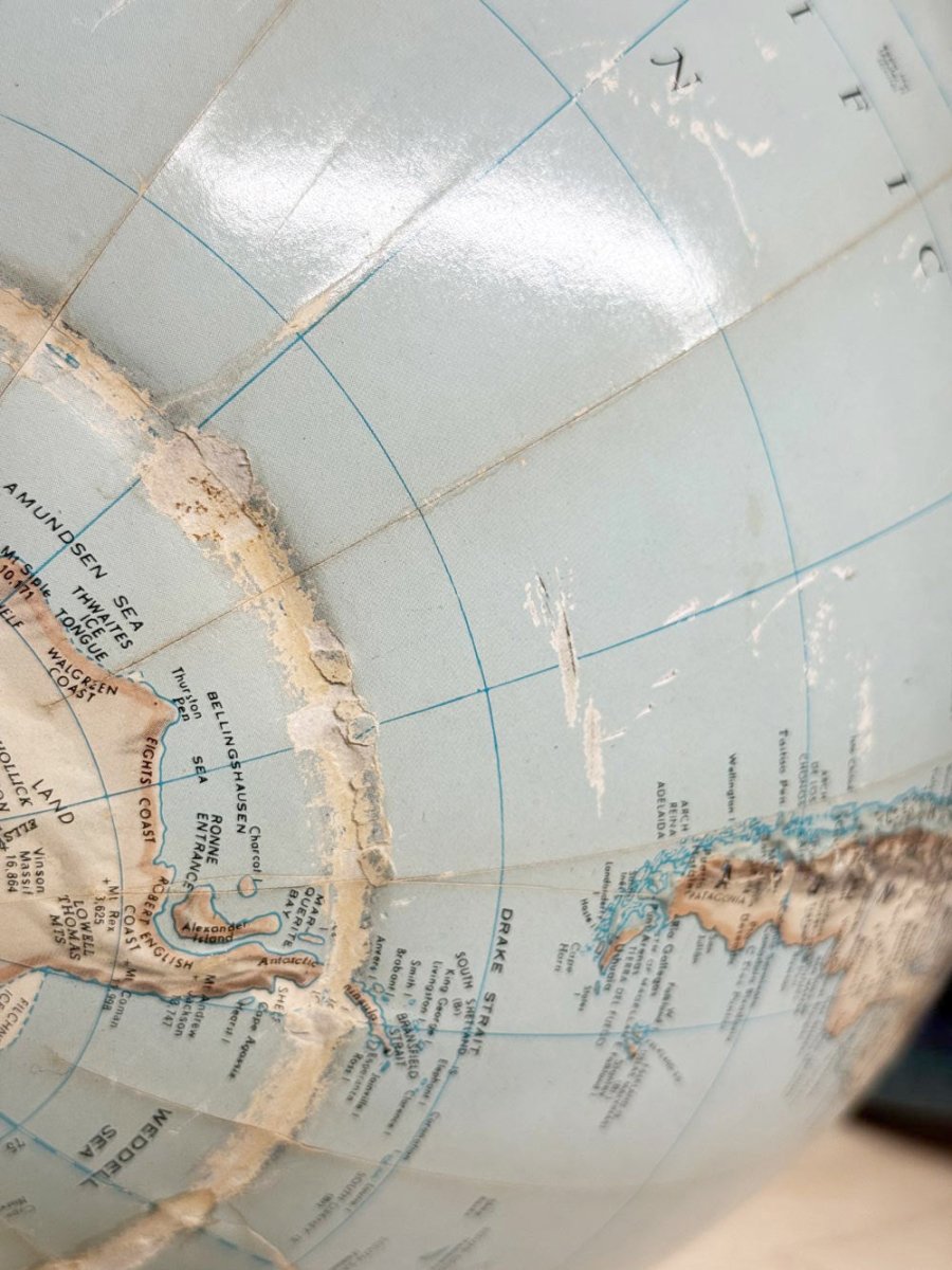 vintage 70s rand mcnally world potrait globe | made in USA - good market thrift store