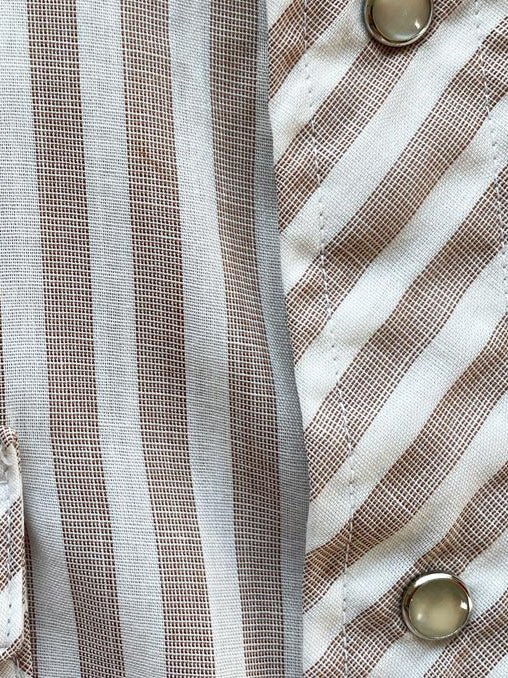 vintage 70s wrangler striped lightweight snap button western shirt | made in USA - good market thrift store