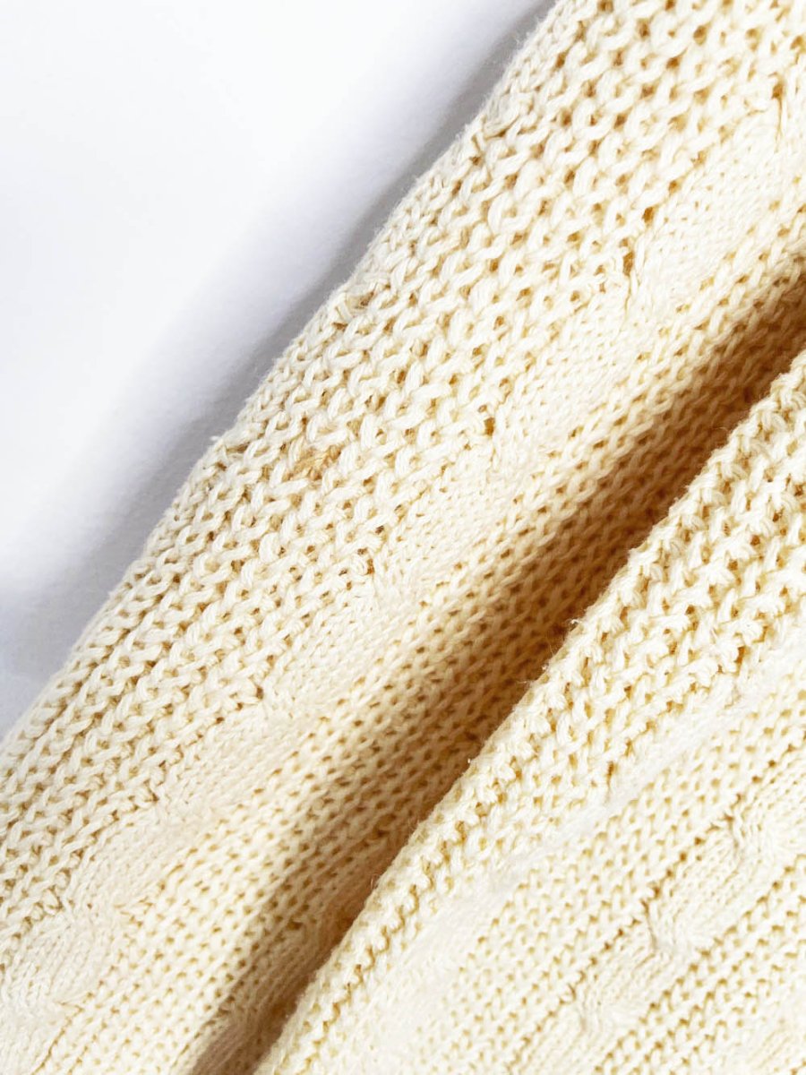 vintage 80s brian macneil ramie - cotton cable knit tennis knit - good market thrift store