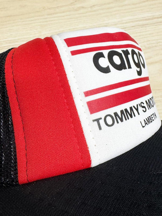 vintage 80s cargo colour block mesh trucker hat | athletic headwear - good market thrift store