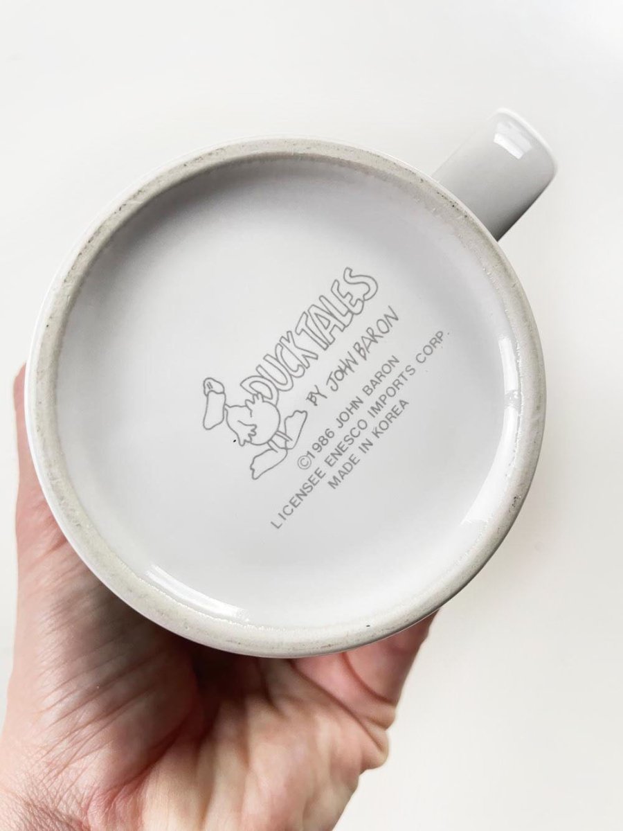 vintage 80s duck tales sleigh bells mug | john baron - good market thrift store