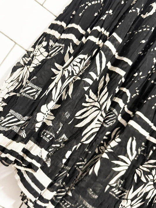 vintage 80s emieux floral flowy drawstring midi skirt - good market thrift store