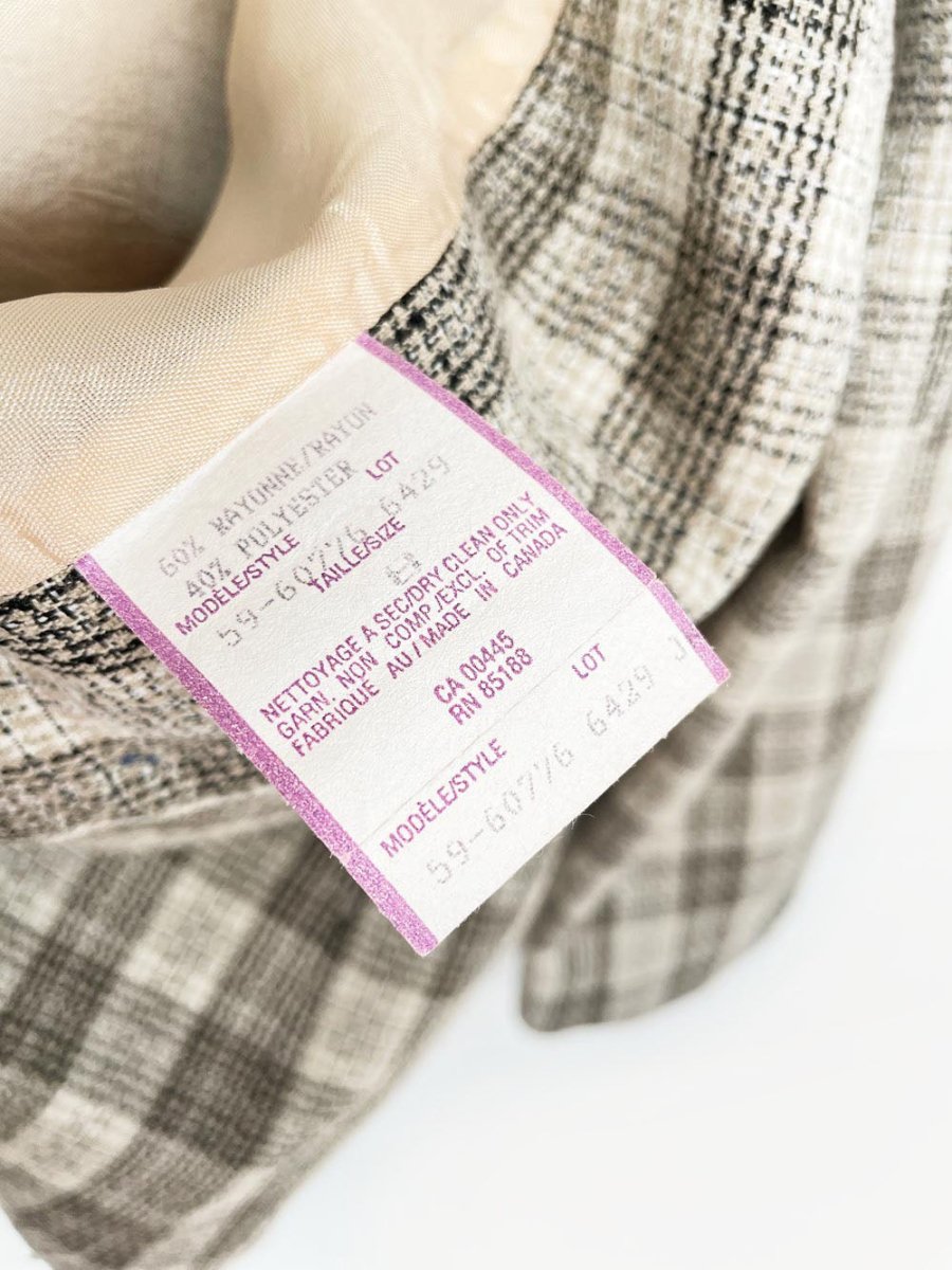 vintage 80s esther's closet plaid blazer | made in Canada - good market thrift store