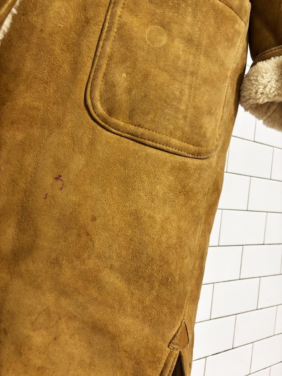 vintage 80s french creek shearling hooded long parka - good market thrift store