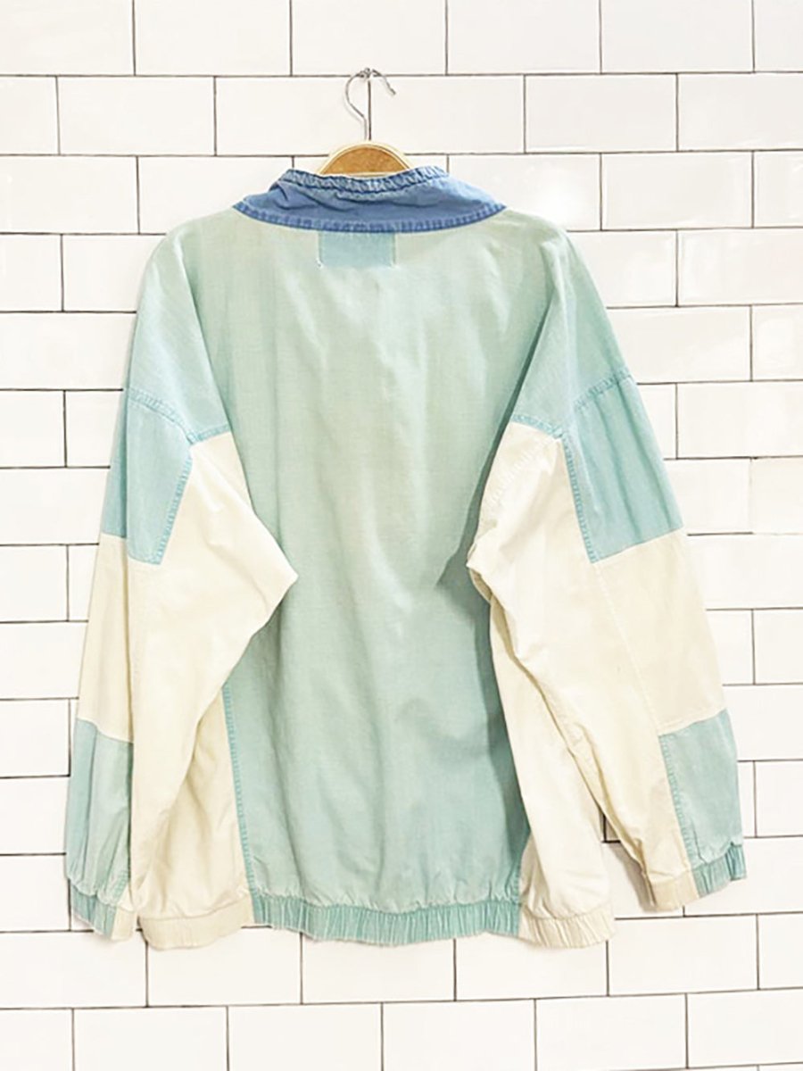 vintage 80s gitano wave rhythm 1/4 zip colour block pullover - good market thrift store