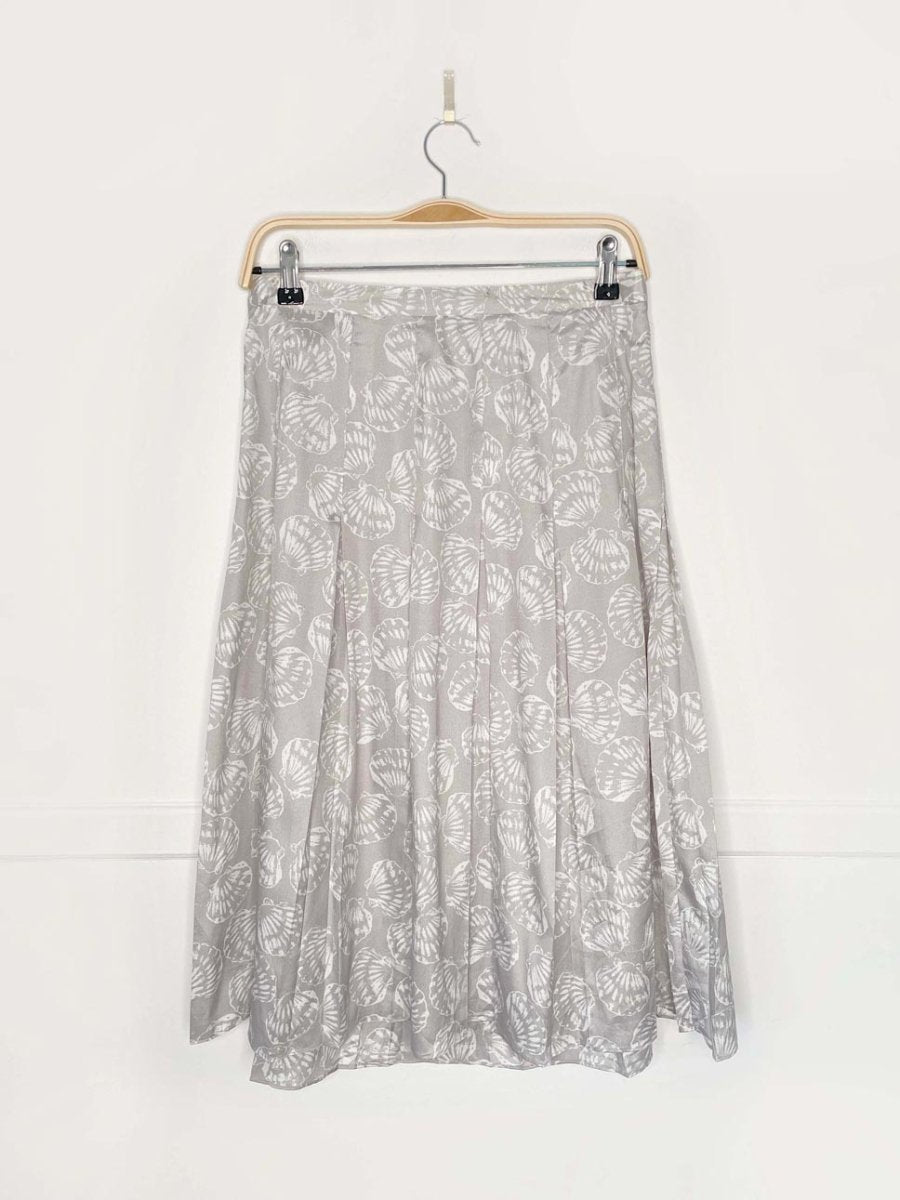 vintage 80s givenchy seashell printed pleated midi skirt - good market thrift store