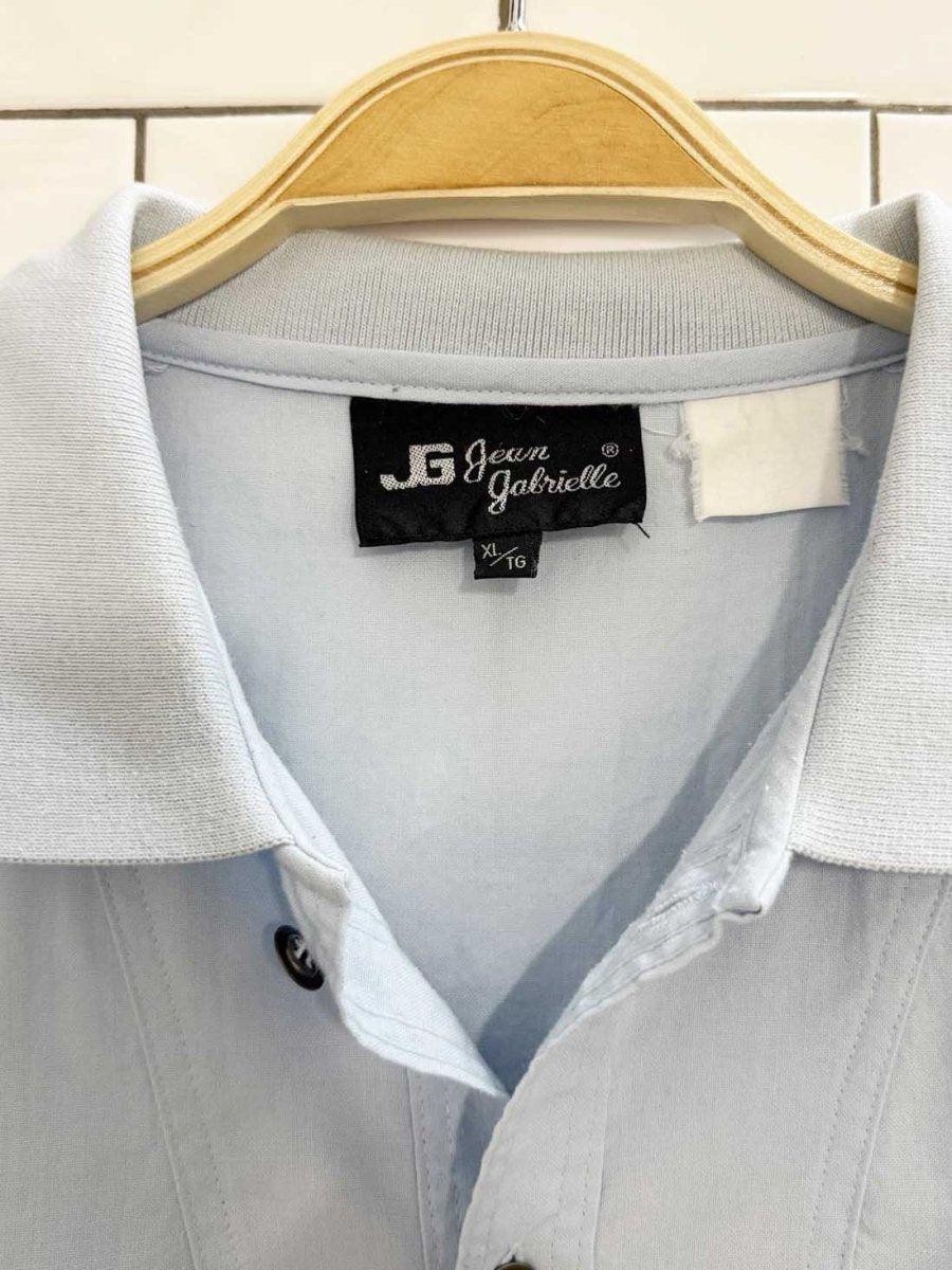 vintage 80s jean gabrielle knit collar pocket detail shirt - good market thrift store