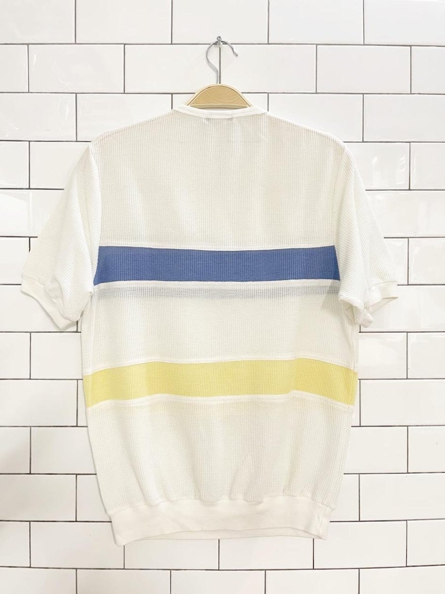 vintage 80s joseph points waffle knit ringer tee - good market thrift store