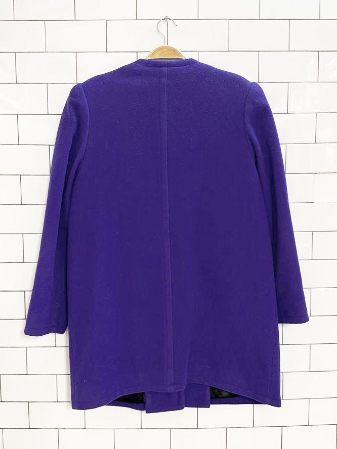 vintage 80s kristy allan 100% wool pleated sleeve jacket - good market thrift store
