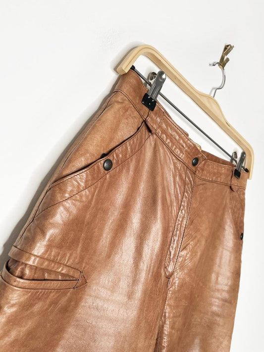vintage 80s leeward leather pants | made in Italy | the old mill - good market thrift store
