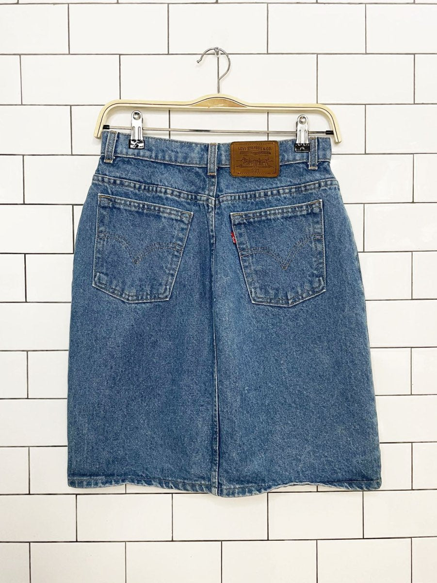 vintage 80s levi's 521 denim mini skirt | made in USA - good market thrift store