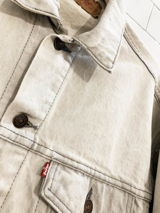 vintage 80s levi's 70507 relaxed fit denim trucker jacket | made in USA - good market thrift store