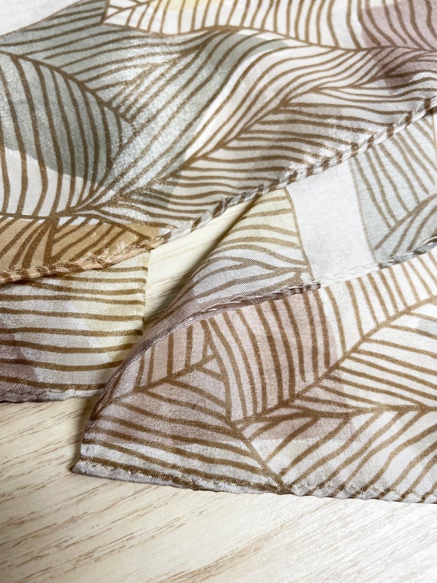 vintage 80s liz claiborne 100% silk leaf print long scarf - good market thrift store
