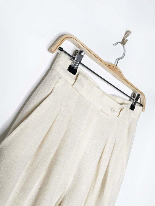 vintage 80s liz claiborne wool - blend pleated knit trouser - good market thrift store