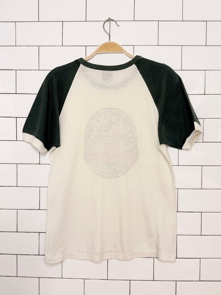 vintage 80s moosehead brewery raglan ringer baseball tee - good market thrift store