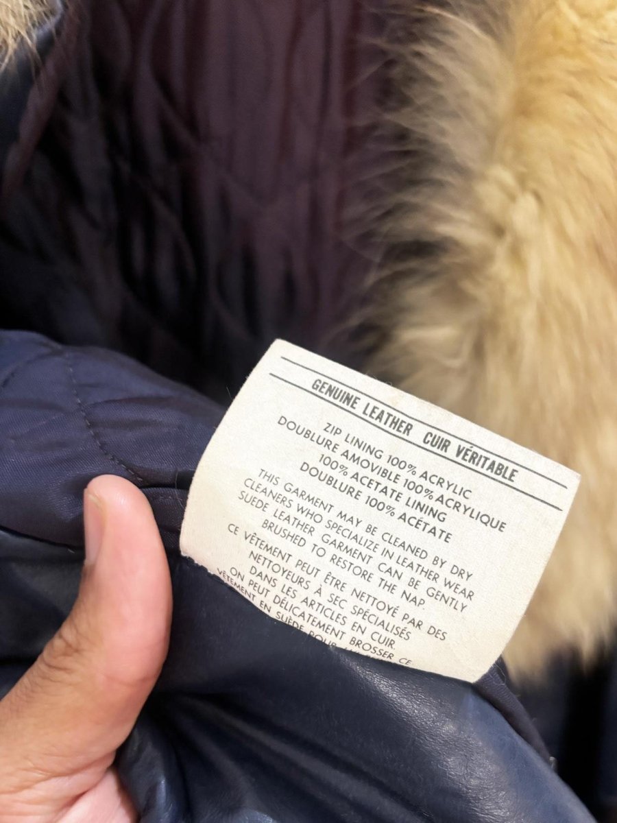 vintage 80s pacific garments fox fur tim leather penny lane coat | the nestles - good market thrift store