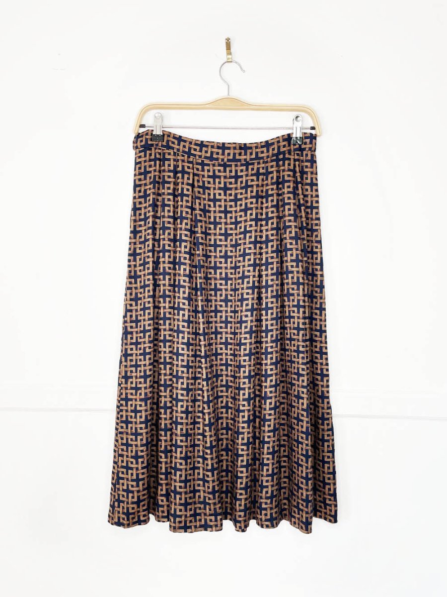 vintage 80s pendleton chain link pleated midi skirt | made in USA - good market thrift store