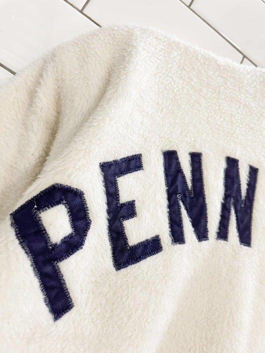 vintage 80s penn state block letter fleece varsity bomber jacket - good market thrift store