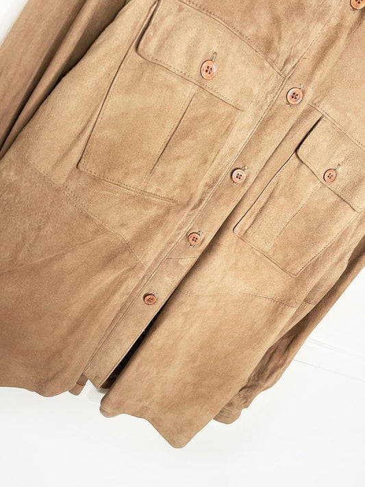 vintage 80s peter nygard lamb suede shirt jacket | made in Canada - good market thrift store