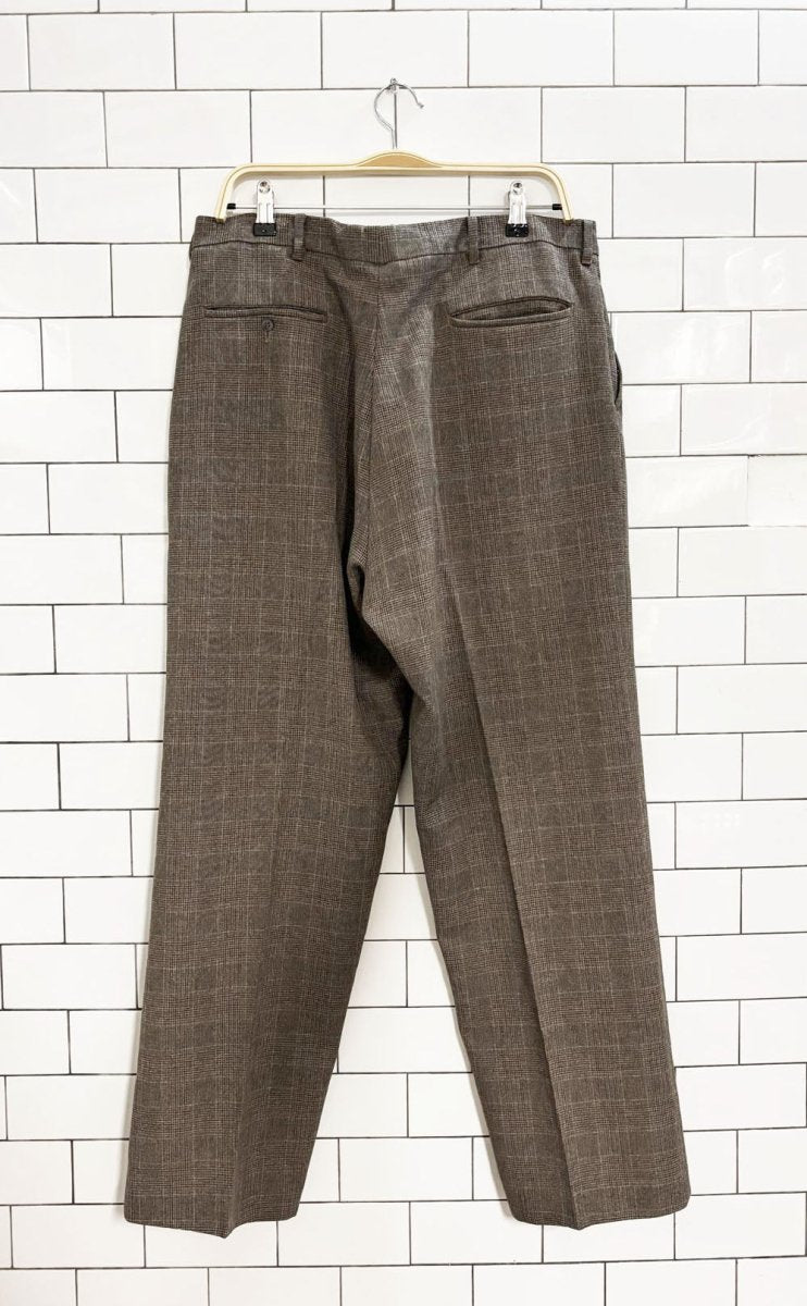 vintage 80s pleated glen plaid trousers | talon zipper - good market thrift store