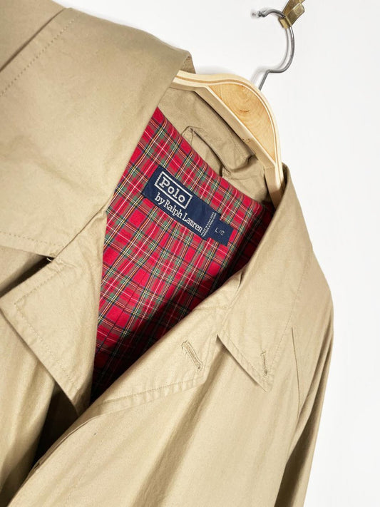 vintage 80s polo ralph lauren minimal trench coat - good market thrift store