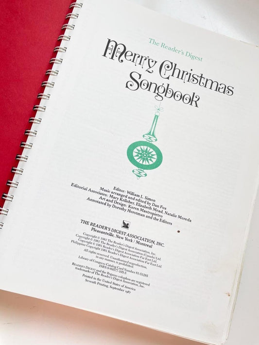 vintage 80s readers digest merry christmas songbook | hardcover spiral bound - good market thrift store