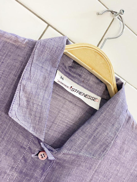 vintage 80s strenesse boxy lightweight full button shirt - good market thrift store